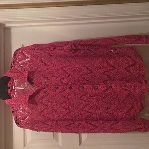 Free People Vibrant Lace Blouse - Bold Pink